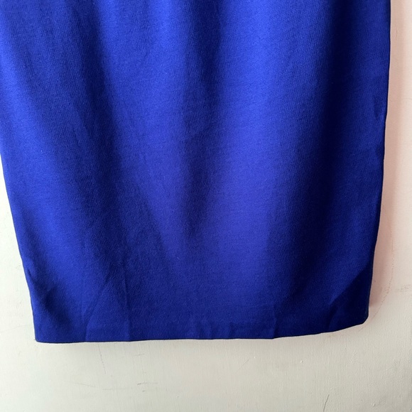 St. John | NWOT Wool Blend Blue Milano Knit Sheath Dress - Picture 4 of 11